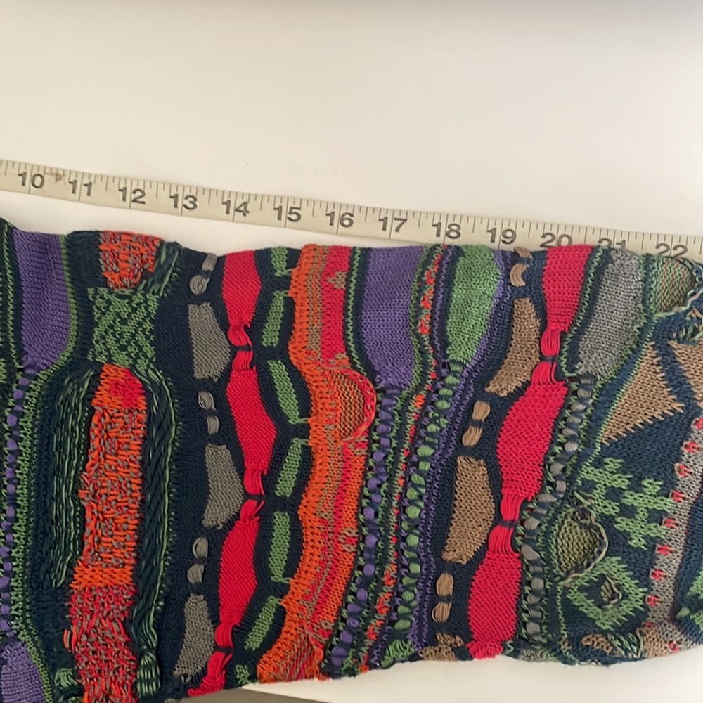 Vintage Men’s Retro Coogi Knit Sweater Colorful Long Sleeve Biggie Sz M Unisex - Picture 8 of 9